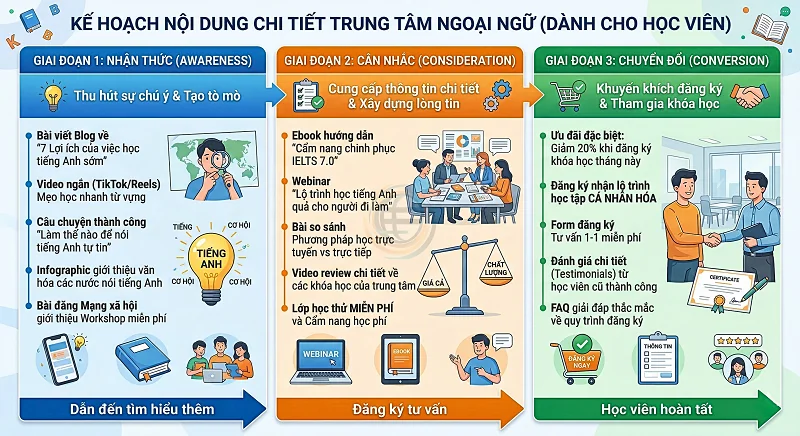 Lập kế hoạch content ng&agrave;nh gi&aacute;o dục
