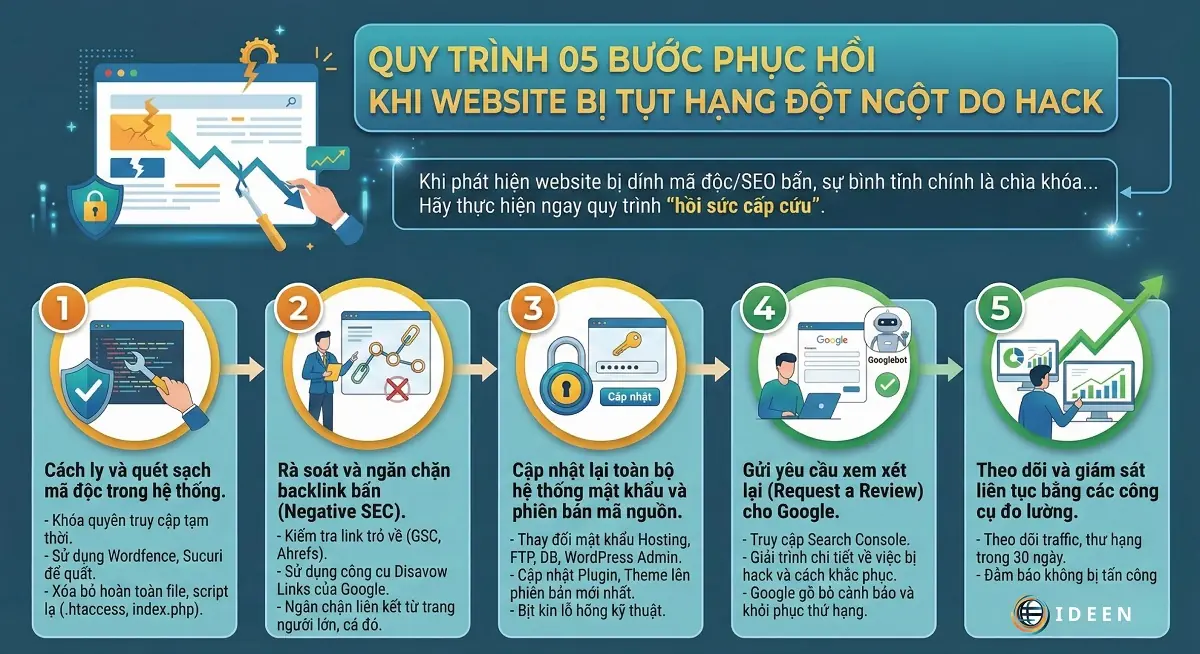 Website bị d&iacute;nh m&atilde; độc/SEO bẩn