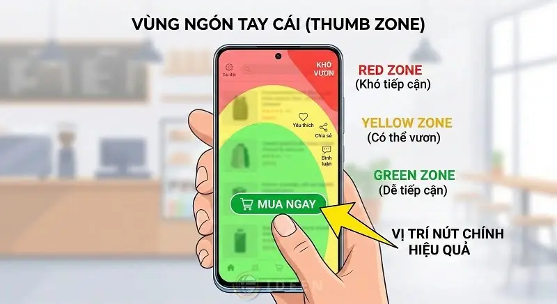 Tối ưu ng&oacute;n tay c&aacute;i di động